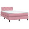 vidaXL Sommier &agrave; lattes de lit avec matelas et LED rose 120x220 cm velours