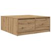 vidaXL Table basse avec tiroirs ch&ecirc;ne artisanal 100x100x40 cm