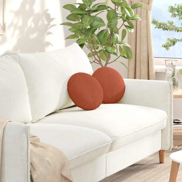 vidaXL Coussins de si&egrave;ge 2 pcs Rouge orange &Oslash; 30 cm