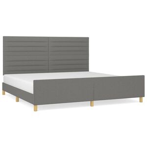 vidaXL Cadre de lit sans matelas gris fonc&eacute; 200x200 cm tissu