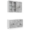 vidaXL Unit&eacute; de cuisine PORTO 4 pc Gris b&eacute;ton Bois d'ing&eacute;nierie