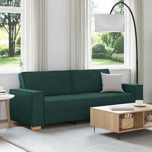 vidaXL Canapé Vert foncé 220 x 78 x 84 cm tissu