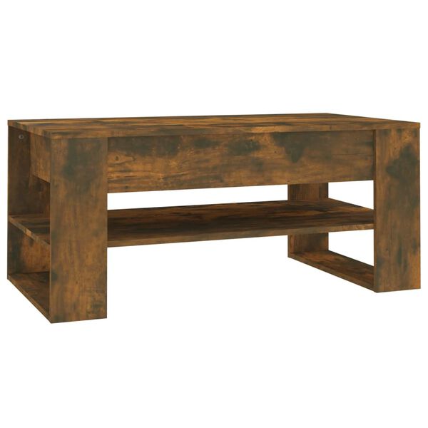 vidaXL Table basse chêne fumé 102x55x45 cm bois d'ingénierie