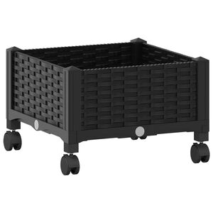 vidaXL Jardini&egrave;re avec Roues Noir 40 x 40 x 29 cm PP