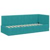 vidaXL Cadre de lit d'angle avec matelas 2 pcs Turquoise Velours
