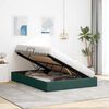 vidaXL Lit de Rangement avec matelas Vert fonc&eacute; 140 x 190 cm Velours