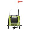 vidaXL Remorque de v&eacute;lo pour animaux de compagnie vert et gris