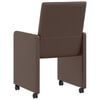 vidaXL Chaises de Salle à Manger avec Roues 2 pcs Marron
