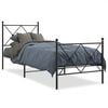 vidaXL Cadre de lit m&eacute;tal sans matelas avec pied de lit noir 80x200 cm