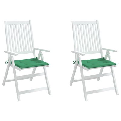 vidaXL Coussins de chaise de jardin lot de 2 vert 50x50x3 cm
