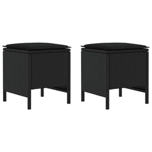 vidaXL 2 pc Pouf de Jardin Rotin PE Noir