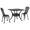 vidaXL Ensemble de tables de jardin 3 pc Noir Aluminium coul&eacute;