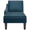 vidaXL Fauteuil long avec coussin et accoudoir droit bleu velours