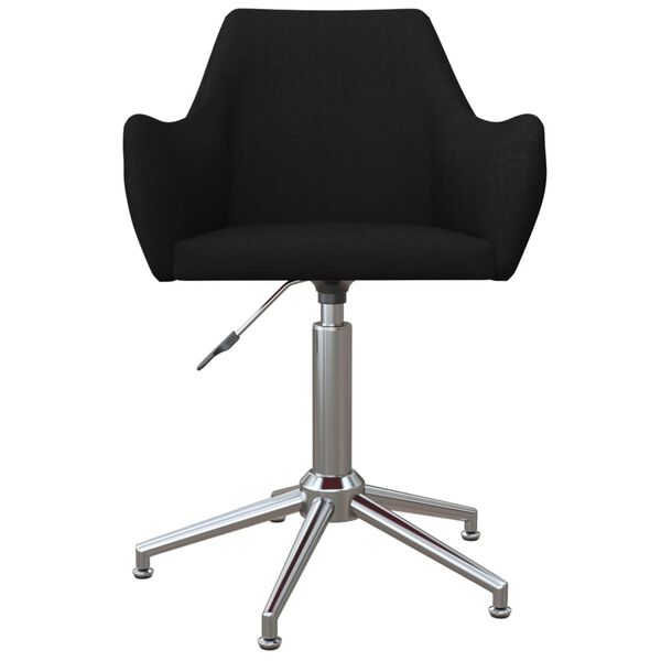 vidaXL Chaise pivotante de salle &agrave; manger Noir Tissu