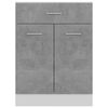 vidaXL Armoire de plancher à tiroir Gris béton Bois d’ingénierie