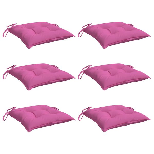 vidaXL Coussins de chaise lot de 6 rose 50x50x7 cm tissu oxford