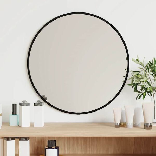 vidaXL Miroir mural Noir &Oslash; 40 cm Rond