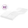 vidaXL Matelas en mousse 2 pcs blanc 80x200 cm 7 zones duret&eacute; 20 ILD