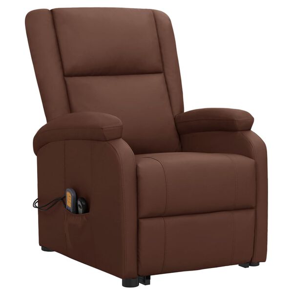 vidaXL Fauteuil de massage Marron Similicuir