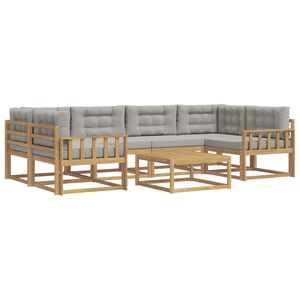 vidaXL Ensemble de canap&eacute;s d'ext&eacute;rieur 5 pc Blanc et gris clair