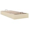 vidaXL Cadre de lit ottoman sans matelas cr&egrave;me 90x190 cm tissu
