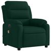vidaXL Fauteuil inclinable de massage &eacute;lectrique vert fonc&eacute; velours
