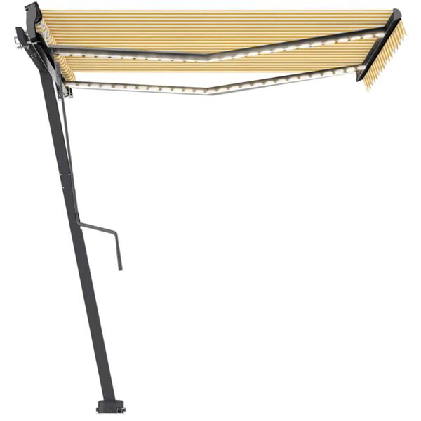 vidaXL Auvent automatique sur pied 350x250 cm Jaune/Blanc