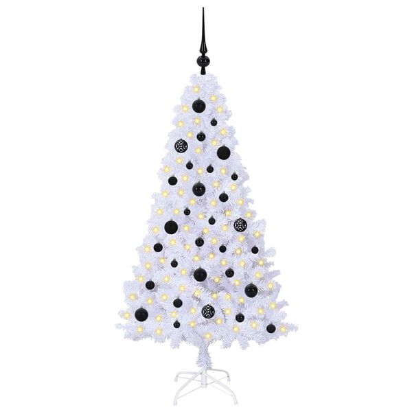 vidaXL Sapin de No&euml;l artificiel avec 150 LED Blanc 150 cm PVC et Acier