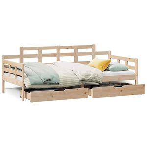 vidaXL Lit de jour avec tiroirs sans matelas 80x200 cm bois massif