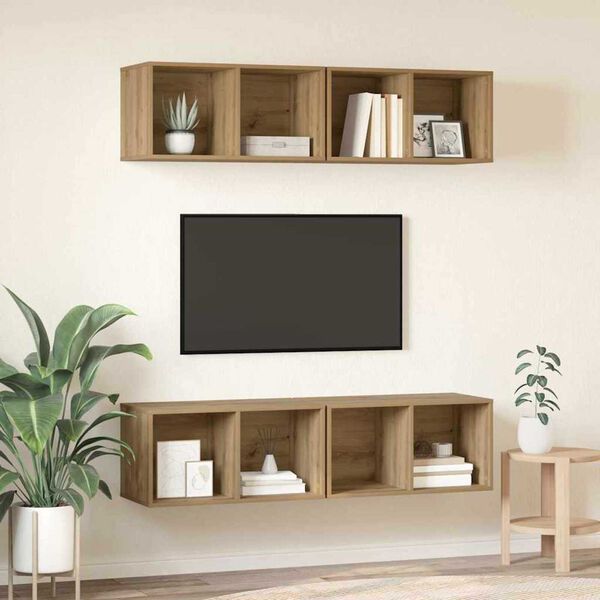 vidaXL Ensemble meuble TV 4 pcs Chêne artisanal 37 x 37 x 72 cm