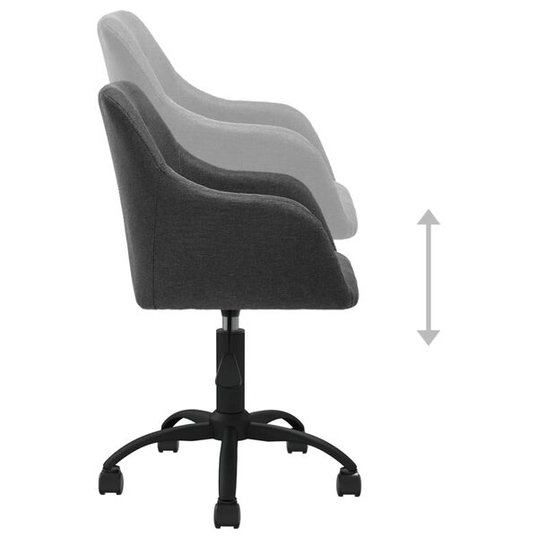 vidaXL Chaises pivotantes &agrave; manger lot de 6 Gris fonc&eacute; Tissu