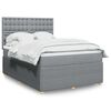 vidaXL Sommier &agrave; lattes de lit avec matelas Gris clair 140x190cm Tissu