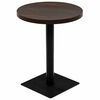 vidaXL Table de bistro MDF et acier Rond 60 x 75 cm Fr&ecirc;ne fonc&eacute;