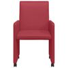 vidaXL Chaises de Salle &agrave; Manger avec Roues 2 pcs Rouge bordeaux