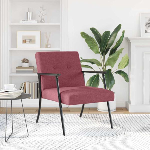 vidaXL fauteuil Bordeaux 59 x 75 x 78 cm tissu