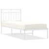 vidaXL Cadre de lit m&eacute;tal sans matelas avec t&ecirc;te de lit blanc 80x200cm