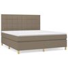vidaXL Sommier &agrave; lattes de lit avec matelas Taupe 160x200 cm Tissu