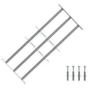 vidaXL Grille r&eacute;glable de s&eacute;curit&eacute; de fen&ecirc;tres et 3 barres 700-1050 mm