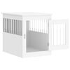 vidaXL Meuble de cage pour chiens blanc 55x75x65 cm bois d'ing&eacute;nierie