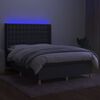 vidaXL Sommier &agrave; lattes de lit matelas LED Gris fonc&eacute; 140x200 cm Tissu