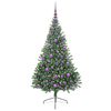 vidaXL Sapin de No&euml;l artificiel pr&eacute;-&eacute;clair&eacute; Vert 180 cm PVC