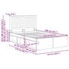 vidaXL Cadre de lit Gris Sonoma 120 x 200 cm Bois de pin massif