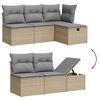 vidaXL Salon de jardin avec coussins 5pcs m&eacute;lange beige r&eacute;sine tress&eacute;e