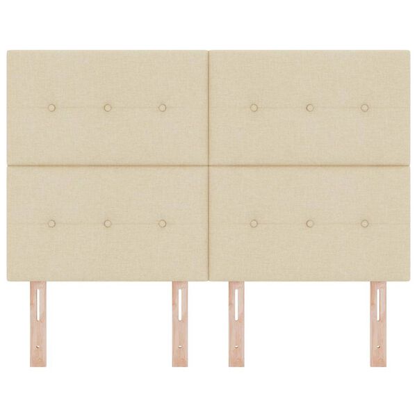 vidaXL T&ecirc;te de lit avec t&ecirc;te de lit Cr&egrave;me 144 cm Cuir synth&eacute;tique