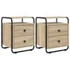 vidaXL Table de chevet 2 pc Ch&ecirc;ne Sonoma Bois d'ing&eacute;nierie