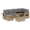 vidaXL Salon de jardin avec coussins 7 pcs beige r&eacute;sine tress&eacute;e
