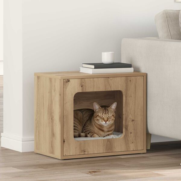 vidaXL Maison pour chat Ch&ecirc;ne artisan 51 x 30 x 42,5 cm