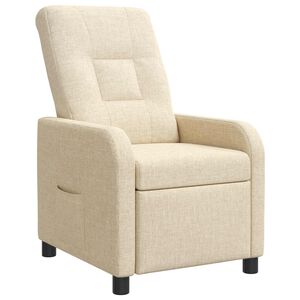 vidaXL Fauteuil inclinable Cr&egrave;me Tissu