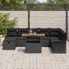 vidaXL Ensemble de canap&eacute; de jardin avec coussin 9 pcs Noir Poly rotin