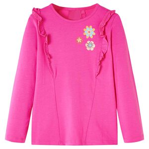 vidaXL T-shirt enfants &agrave; manches longues rose fonc&eacute; 104